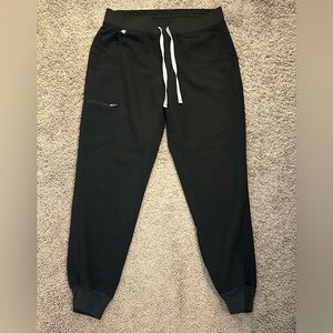 Figs Women's Black Joggers with Grey Drawstring